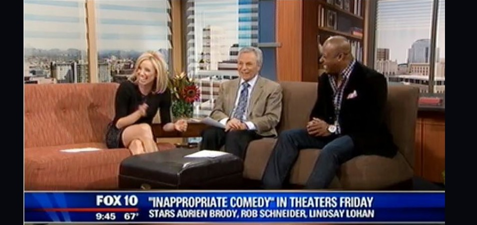 On The Morning show at FOX 10 Arizona to promote the release of his upcoming film "INAPPROPRIATE COMEDY". Starring "Adrian Brody, Lindsay Lohan, Rob Schneider, Michelle Rodriguez & Vince Offer".